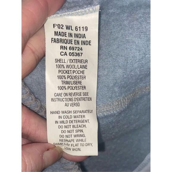 Columbia Womens Light Blue Wool Full Zip Hoodie Jacket Size Small - Picture 4 of 4